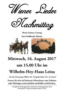 Mittwoch, 16. August 2017 im W.-Hey-Haus Leina